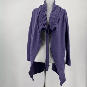 ANTHRO Moth Ha’Penny Purple Tie Front Cardigan Jacket EUC XS